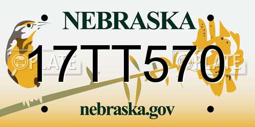 17TT570 Nebraska License Plate