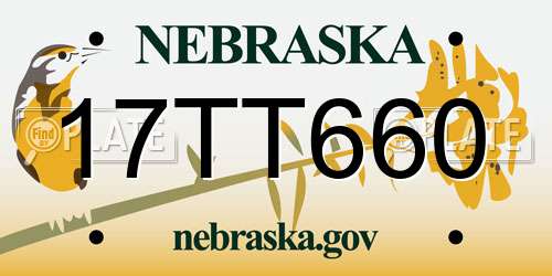 17TT660 Nebraska License Plate