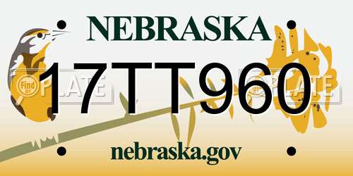 17TT960 Nebraska License Plate
