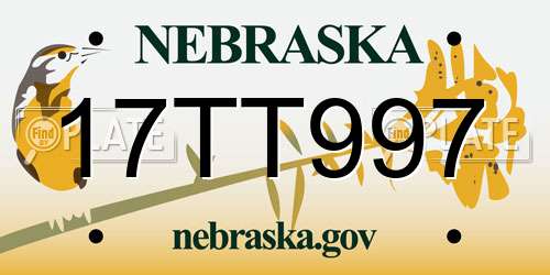 17TT997 Nebraska License Plate