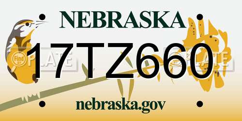 17TZ660 Nebraska License Plate
