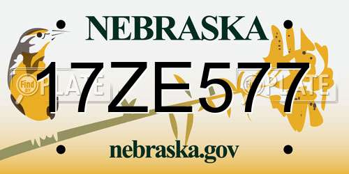 17ZE577 Nebraska License Plate