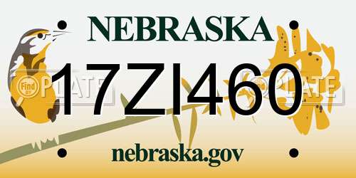 17ZI460 Nebraska License Plate