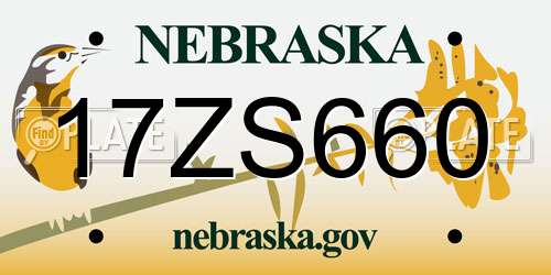 17ZS660 Nebraska License Plate