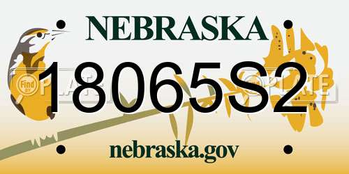 18065S2 Nebraska License Plate