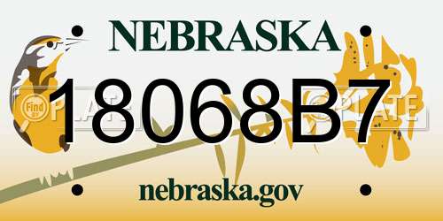 18068B7 Nebraska License Plate