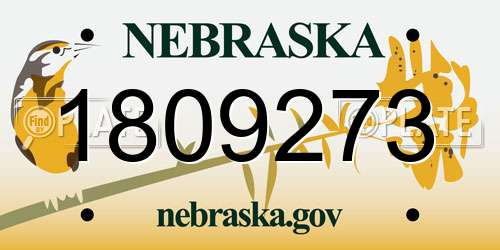 1809273 Nebraska License Plate