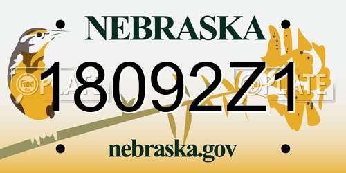 18092Z1 Nebraska License Plate