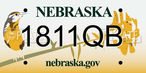 1811QB Nebraska License Plate
