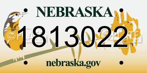 1813022 Nebraska License Plate