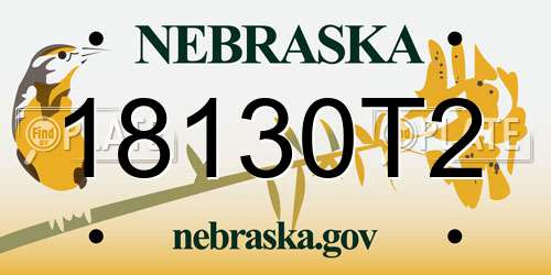 18130T2 Nebraska License Plate