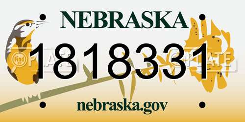1818331 Nebraska License Plate