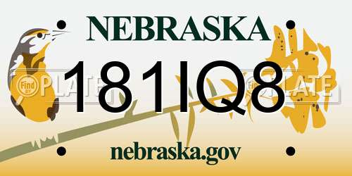 181IQ8 Nebraska License Plate