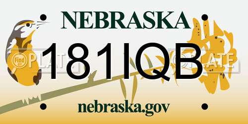 181IQB Nebraska License Plate