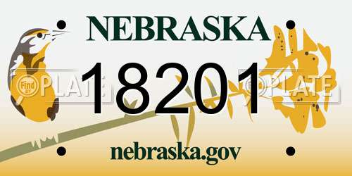 18201 Nebraska License Plate