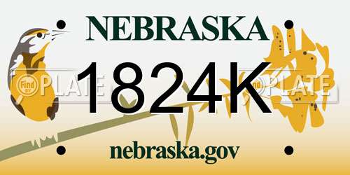 1824K Nebraska License Plate