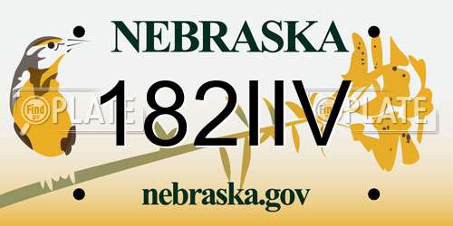 182IIV Nebraska License Plate