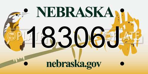 18306J Nebraska License Plate