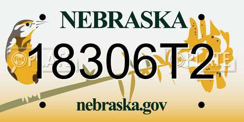 18306T2 Nebraska License Plate