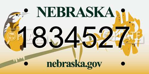 1834527 Nebraska License Plate