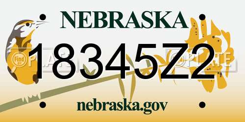 18345Z2 Nebraska License Plate