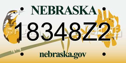 18348Z2 Nebraska License Plate