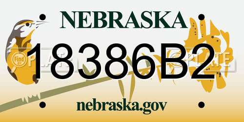 18386B2 Nebraska License Plate