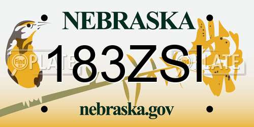 183ZSI Nebraska License Plate