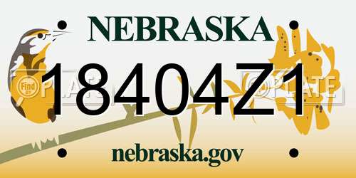 18404Z1 Nebraska License Plate