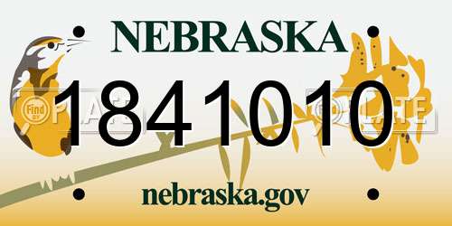 1841010 Nebraska License Plate