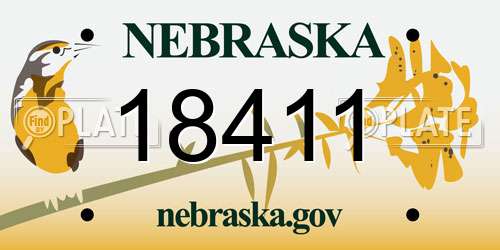18411 Nebraska License Plate