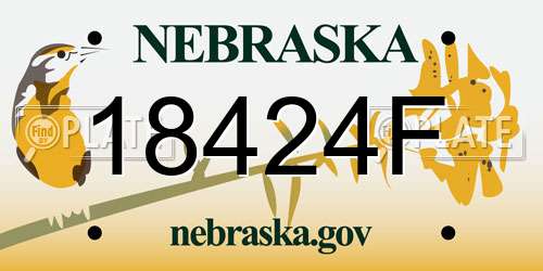 18424F Nebraska License Plate