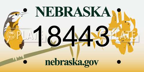 18443 Nebraska License Plate