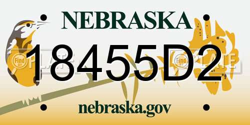 18455D2 Nebraska License Plate