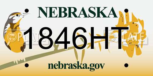 1846HT Nebraska License Plate