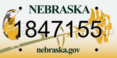 1847155 Nebraska License Plate
