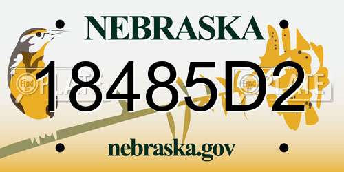 18485D2 Nebraska License Plate