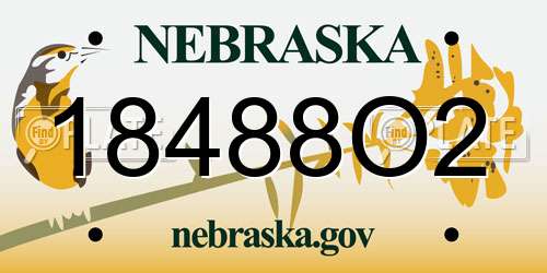 18488O2 Nebraska License Plate