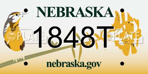 1848T Nebraska License Plate