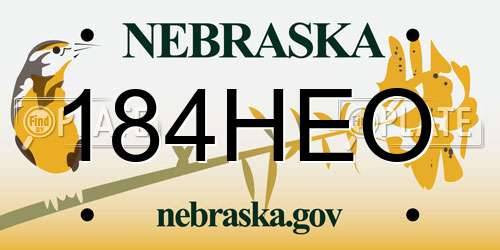 184HEO Nebraska License Plate