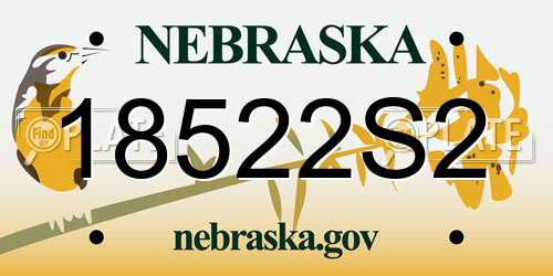 18522S2 Nebraska License Plate