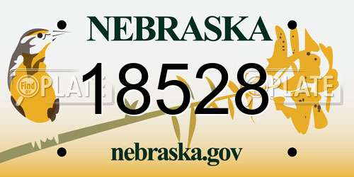 18528 Nebraska License Plate