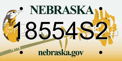18554S2 Nebraska License Plate
