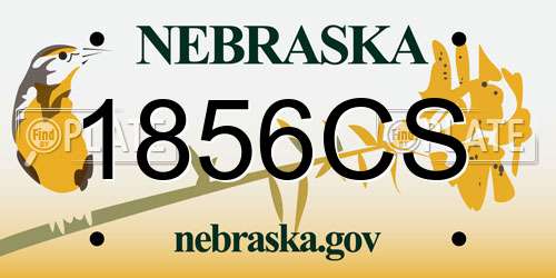1856CS Nebraska License Plate