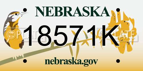 18571K Nebraska License Plate