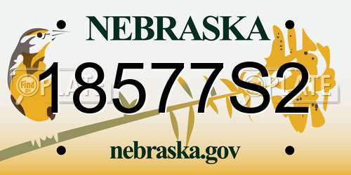 18577S2 Nebraska License Plate