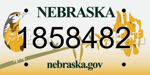 1858482 Nebraska License Plate