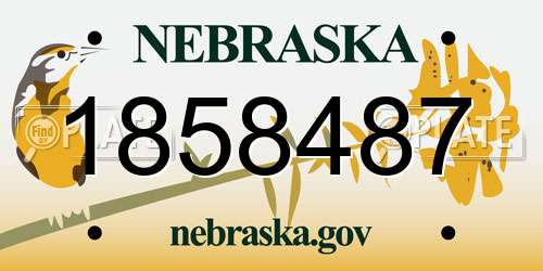 1858487 Nebraska License Plate