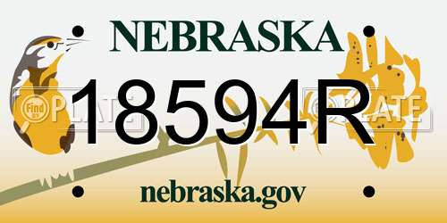 18594R Nebraska License Plate