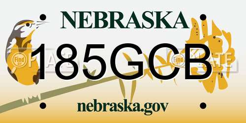185GCB Nebraska License Plate